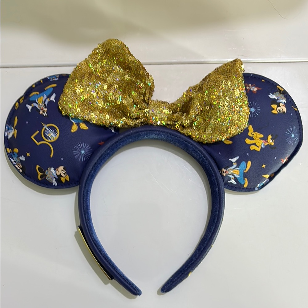 Disney loungefly Blue and Gold Minnie Mouse Ears